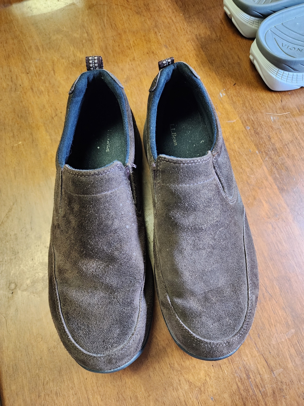 L.L. Bean Men’s Dark Brown Suede Slip-On Loafers Sz 8.5W